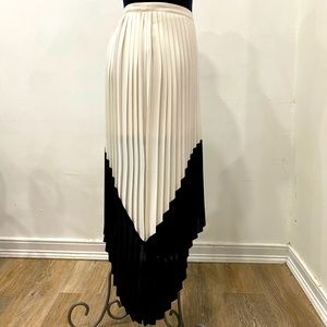 High Waisted Pleated Midi Skirt